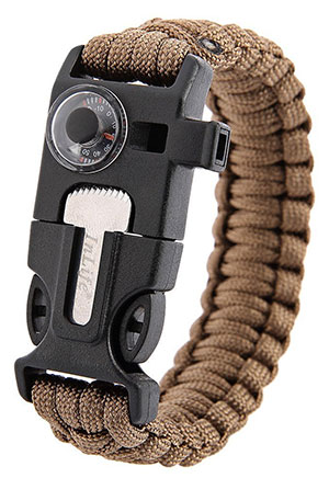 Inlife Survival Bracelet Multifunctional 5 in 1 Outdoor Survival Thermometer Knitted Survival Bracelet Flint Fire Starter Scraper top 5 best camping gadgets