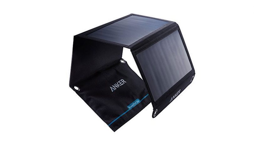 Anker 14W Solar Panel Foldable Dual port Solar Charger camping things to pack for hiking in backpack