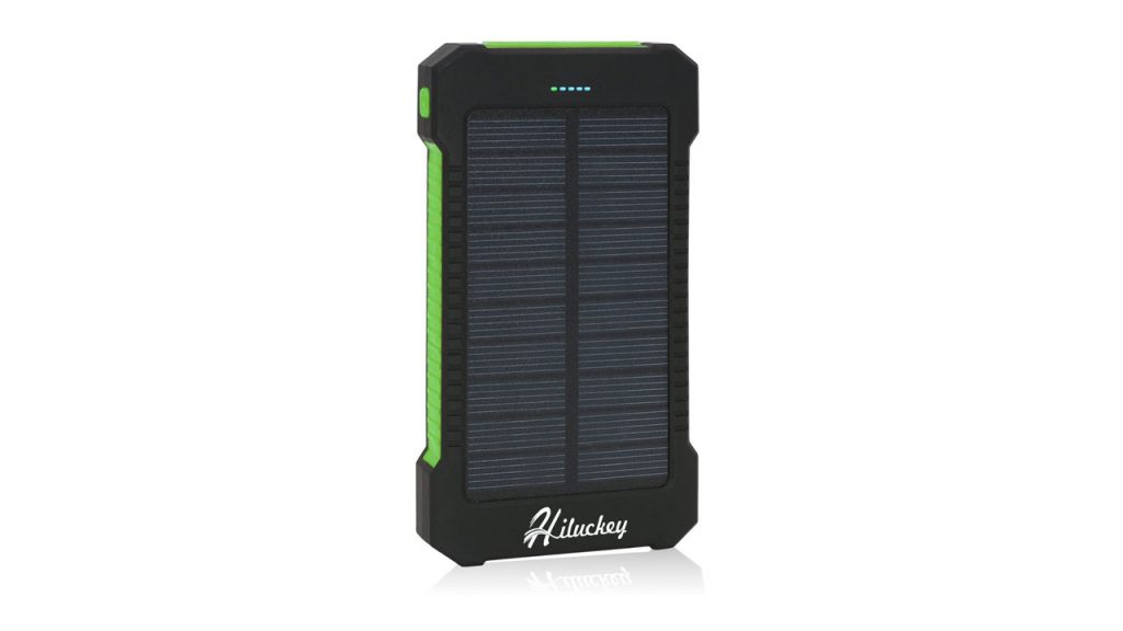 Hiluckey USB Solar Panel Battery Charger with LED Flashlight